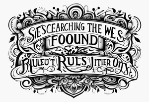 create a tato using the next lyric: "We were searching for reasons
To play by the rules
But we quickly found
It was just for fools" tattoo idea