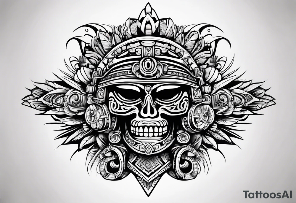 Mayan theme sunglasses tattoo idea