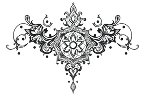 mytical shaman and witch ancient ornament with rhyme tattoo idea