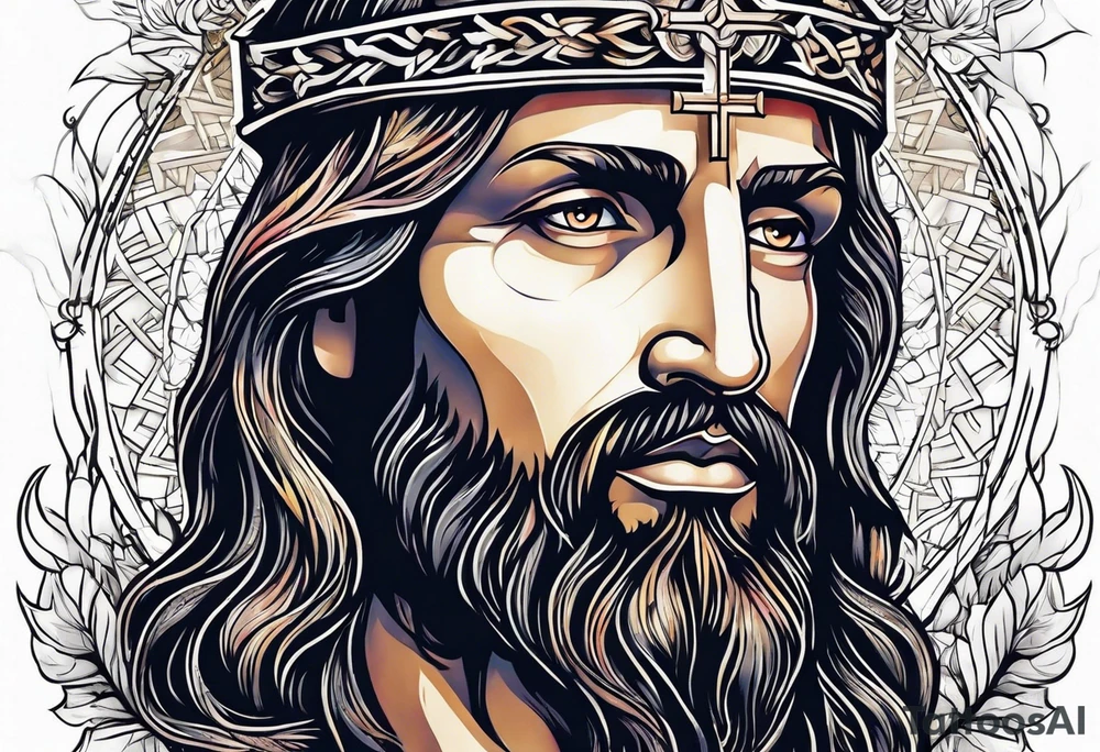 Jesus Christ at the right hand of the Father tattoo idea