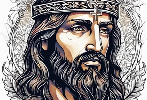 Jesus Christ at the right hand of the Father tattoo idea