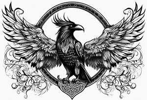 Viking Vegvisir with raven wings around it tattoo idea