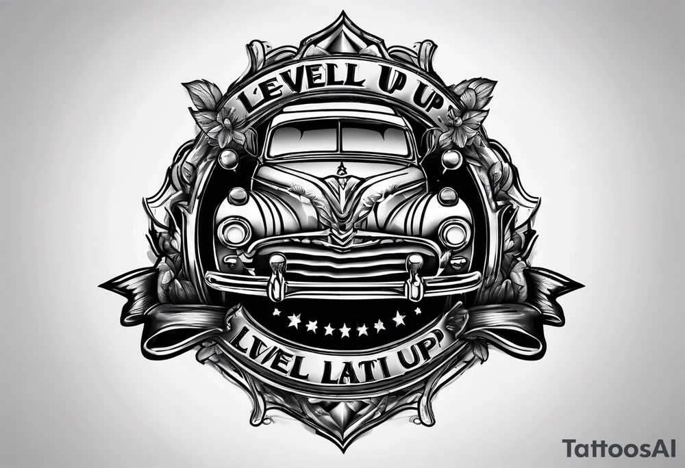 literally just writing that says "Level Up" tattoo idea