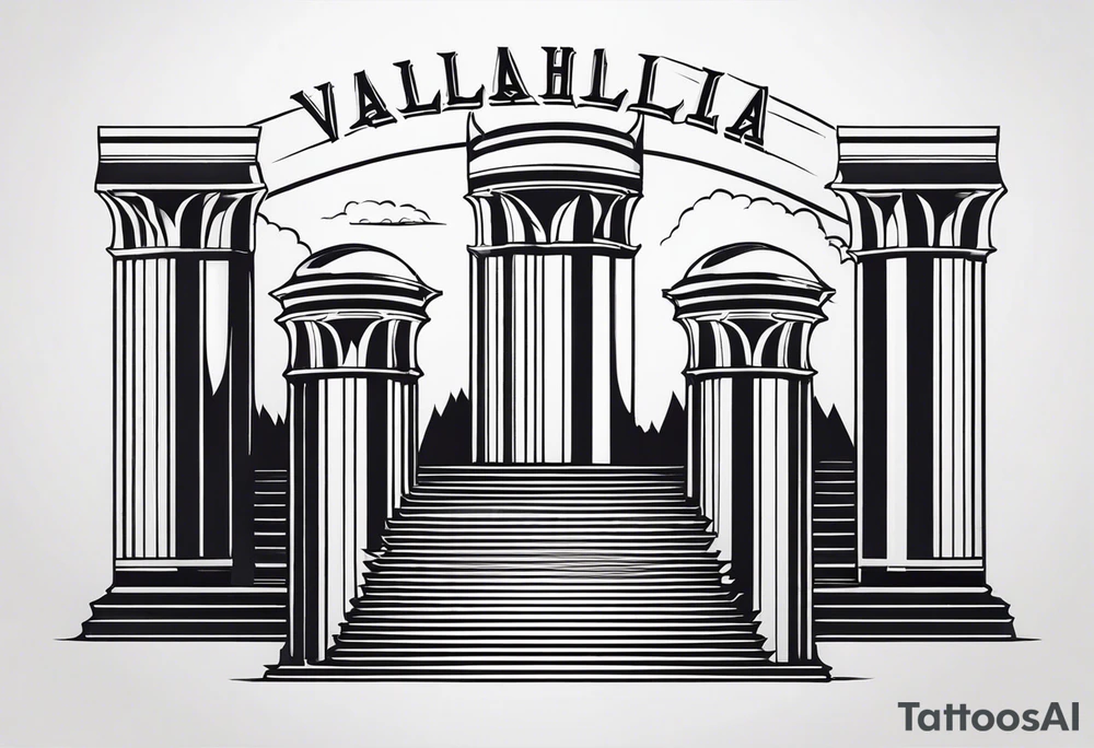 Valhalla steps
 pillars fog tattoo idea