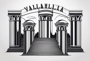 Valhalla steps
 pillars fog tattoo idea