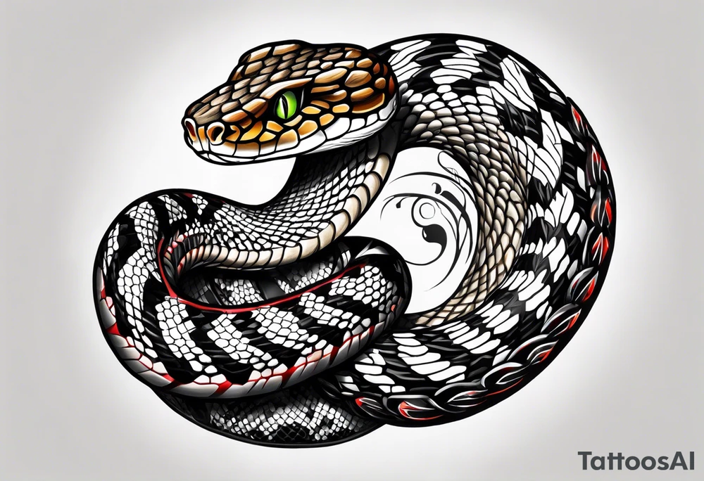 American traditional rattle snake tattoo idea