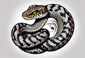 American traditional rattle snake tattoo idea