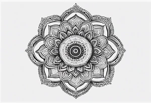 A feminin minimalist mandala with simple dit chain tattoo idea