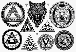 Valhalla 
Sword shield valknut dragon bear wolf tattoo idea