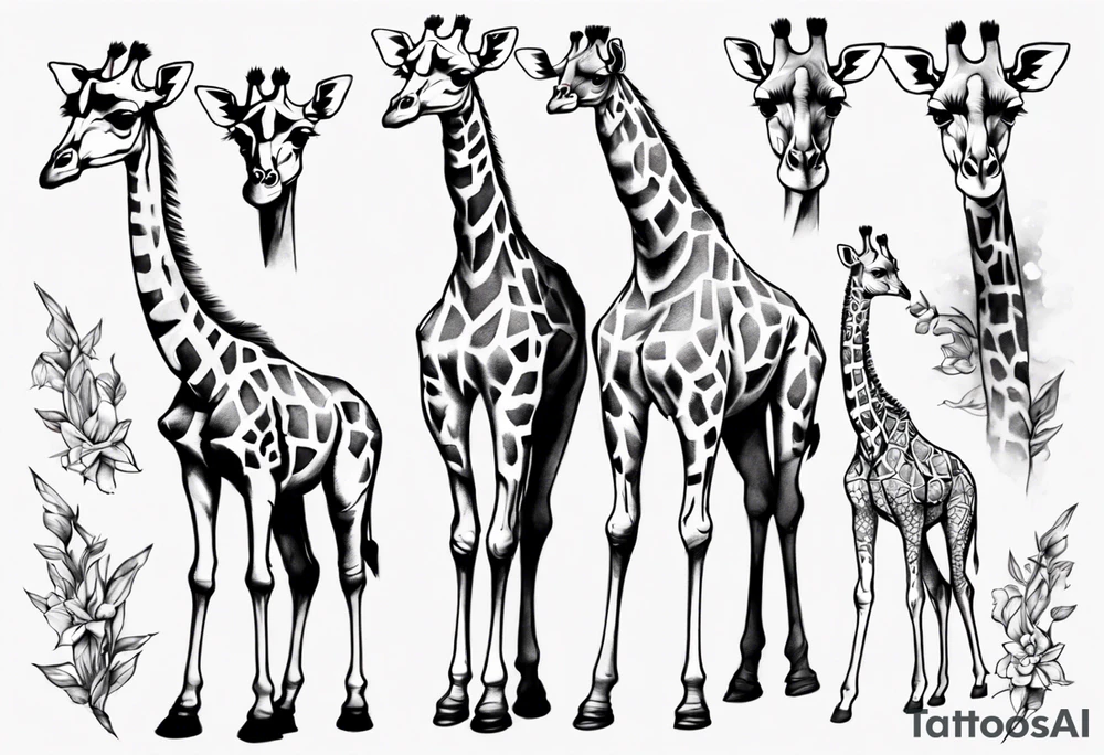 A sophisticated giraffe tattoo idea