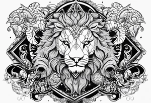 Scorpio and Leo mix  for couple tattoo idea