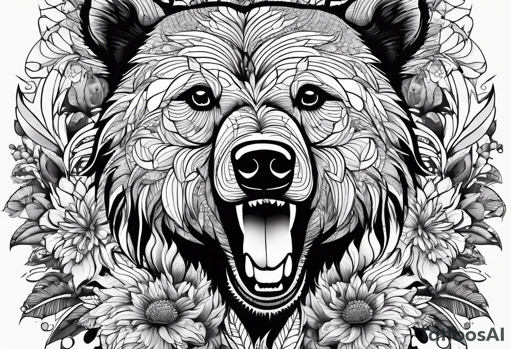 a psychedelic Bear tattoo idea