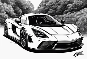 Sportscar with Legs instead of wheels tattoo idea