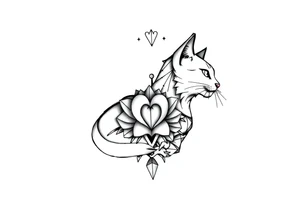 Pata de gato e coração tattoo idea