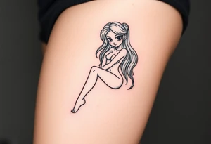 Naked cartoon girl tattoo idea