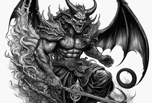 Demon stalking a boy tattoo idea