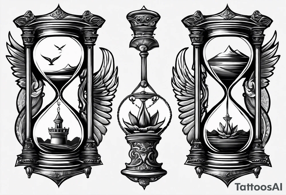 hourglass with wing carpe diem for men tattoo idea hourglass with wing carpe diem for men tattoo idea