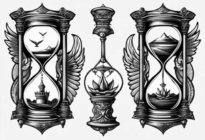 hourglass with wing carpe diem for men tattoo idea