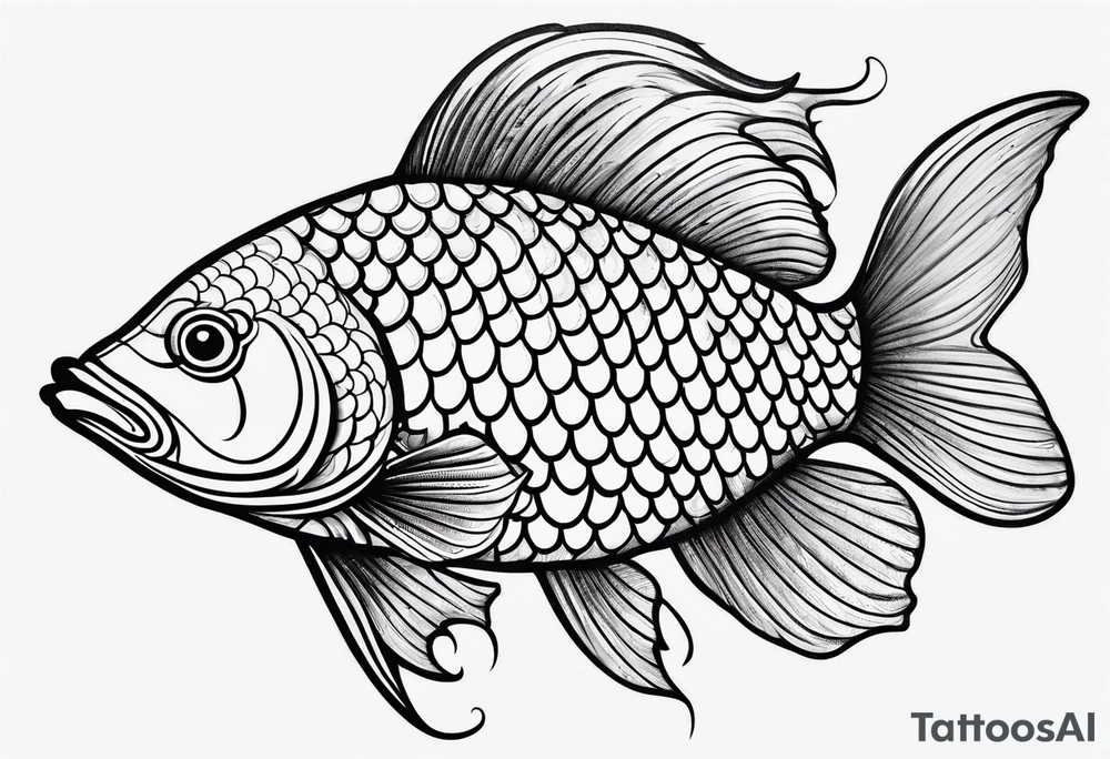 fish scale pattern tattoo idea