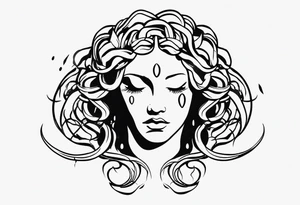Broken medusa head with tears tattoo idea