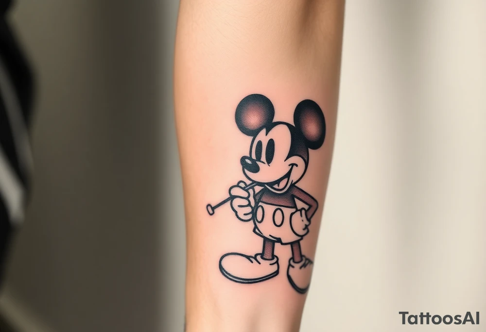 Mickey mouse smoking a meth pipe tattoo idea