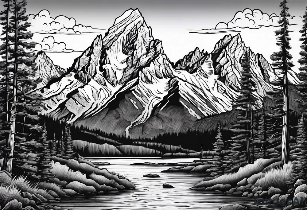 grand Teton mountain tattoo idea
