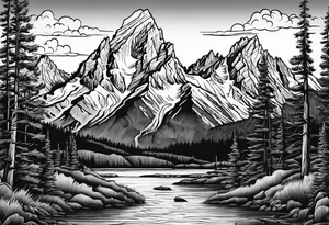 grand Teton mountain tattoo idea
