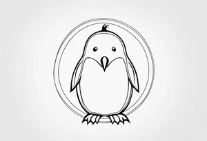 very very minimal penguin design tattoo idea