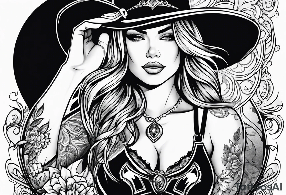 Sexy cowgirl tattoo idea