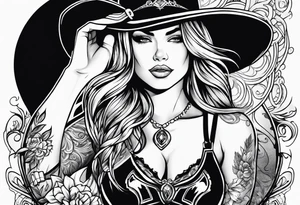 Sexy cowgirl tattoo idea