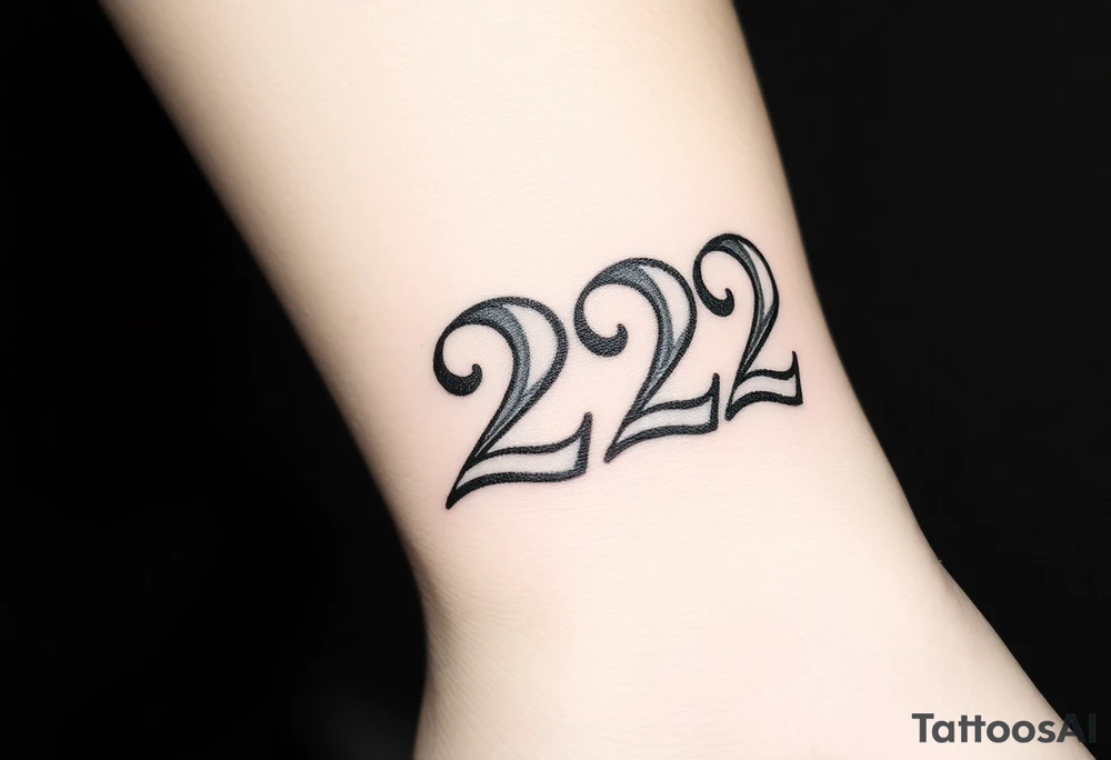 Number 222 tattoo idea