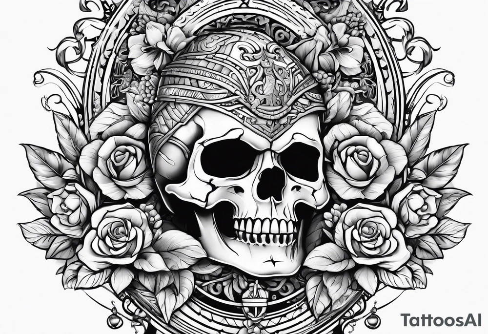 ancient greece and skulls tattoo idea