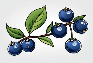 3 blueberries with a single leaf tattoo idea
