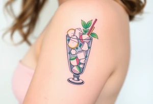 Fun Caribbean cruise cocktail with lots of garnishes and ice IN A ROCKS GLASS tattoo idea
