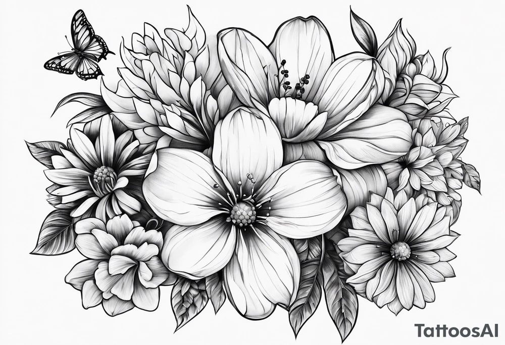 Honeycomb spring flowers tattoo idea