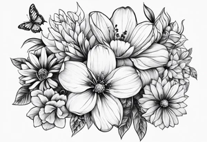 Honeycomb spring flowers tattoo idea