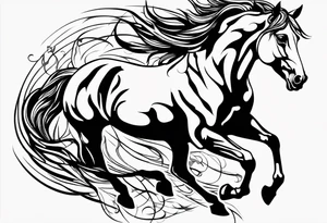 horse on fire tattoo idea