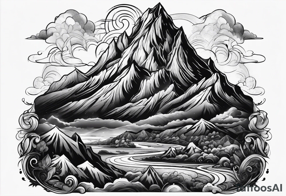 Volcan racines de lave tattoo idea