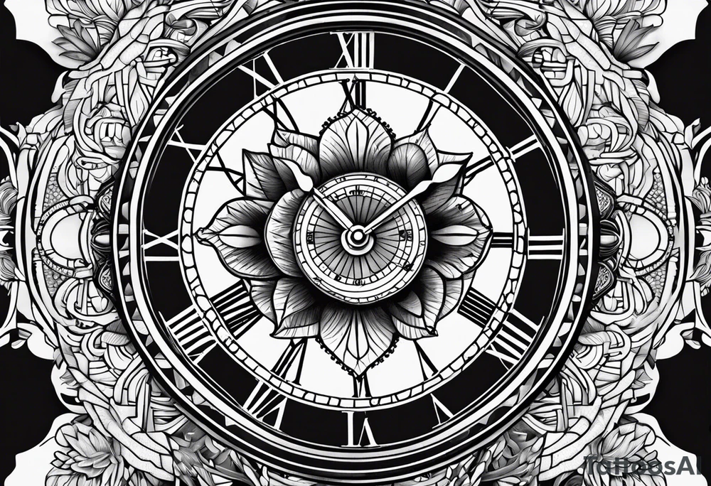 Lyon et horloge réglé à 10h28. tattoo idea