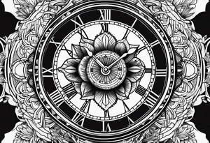 Lyon et horloge réglé à 10h28. tattoo idea
