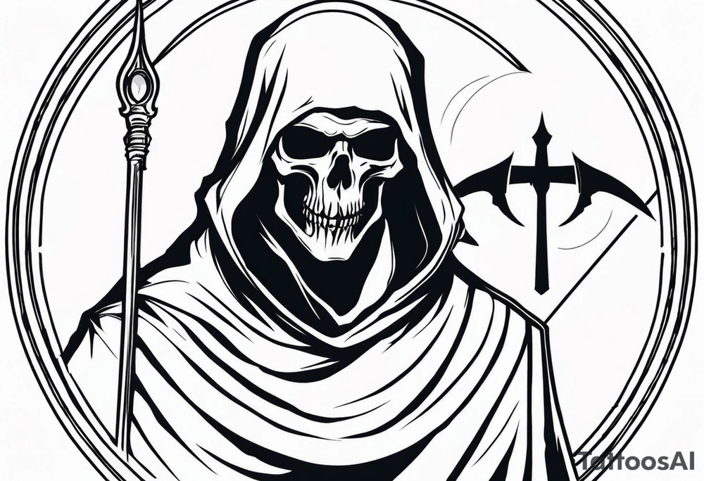 Grim reaper with a halo tattoo idea