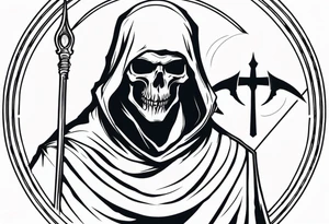 Grim reaper with a halo tattoo idea