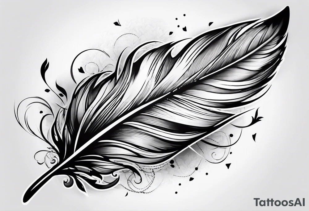 Folded feather tattoo idea