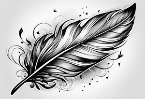 Folded feather tattoo idea
