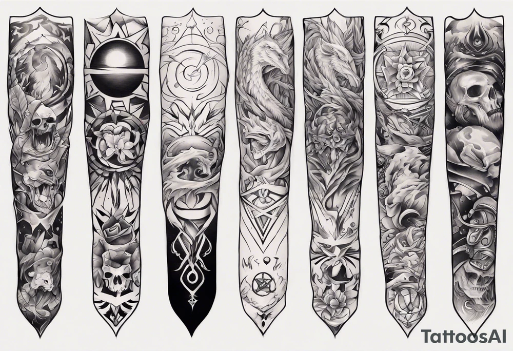 Simple men’s arm sleeve tattoo idea