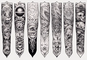 Simple men’s arm sleeve tattoo idea
