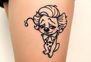 Sad female clown tattoo idea