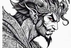 Demon stalking a boy tattoo idea
