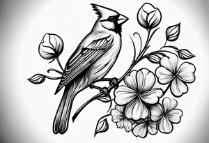 Cardinal and four leaf clover tattoo idea