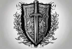 Valhalla sheild sword tattoo idea